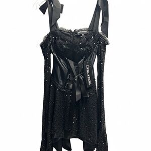 Trick 'r Treatz Gothic Black Sequin Mini Dress